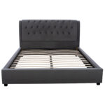 ΚΡΕΒΑΤΙ ODALYS 150X200 ΒΕΛΟΥΔΟ ΥΦΑΣΜΑ ΓΚΡΙ LH10.549.11 164x223x100 εκ. - Image 4