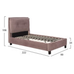 ΚΡΕΒΑΤΙ RILEY 90Χ200 ΜΕ ΥΦΑΣΜΑ ΒΕΛΟΥΔΟ ΣΑΠΙΟ ΜΗΛΟ LH10.561.02 - Image 3