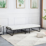 ΚΡΕΒΑΤΙ-ΡΑΝΤΖΟ ΜΕ ΣΤΡΩΜΑ NETTI LH10.691.01 ΜΕΤΑΛΛΙΚΟ ΜΑΥΡΟ ΜΑΤ 190x76x30Υεκ.