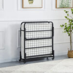 ΚΡΕΒΑΤΙ-ΡΑΝΤΖΟ ΜΕ ΣΤΡΩΜΑ NETTI LH10.691.01 ΜΕΤΑΛΛΙΚΟ ΜΑΥΡΟ ΜΑΤ 190x76x30Υεκ. - Image 4