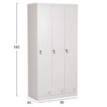 ΜΕΤΑΛΛΙΚΟΣ ΤΡΙΠΛΟΣ ΦΟΡΙΑΜΟΣ ΜΕ ΚΛΕΙΔΑΡΙΕΣ ALTONA LH10.5634.11 ΓΚΡΙ 90x45x185Υεκ. - Image 2