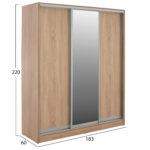 ΝΤΟΥΛΑΠΑ ΣΥΡΟΜΕΝΗ ADLER  ΜΕΛΑΜΙΝΗΣ SONAMA ΜΕ ΚΑΘΡΕΦΤΗ 3ΦΥΛΛΗ LH10.2461.01  183x60x220 εκ. - Image 2