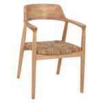 ΠΟΛΥΘΡΟΝΑ KINGSLEY LH10.9634.01 ΞΥΛΟ TEAK & ΨΑΘΑ ΣΕ ΦΥΣΙΚΟ ΧΡΩΜΑ 57,5x54x80Yεκ.