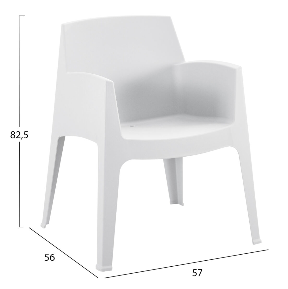ΠΟΛΥΘΡΟΝΑ ΠΟΛΥΠΡΟΠΥΛΕΝΙΟΥ SLEEK LH10.6370.01 ΛΕΥΚΗ 68x63x82,5Υεκ. - Image 2