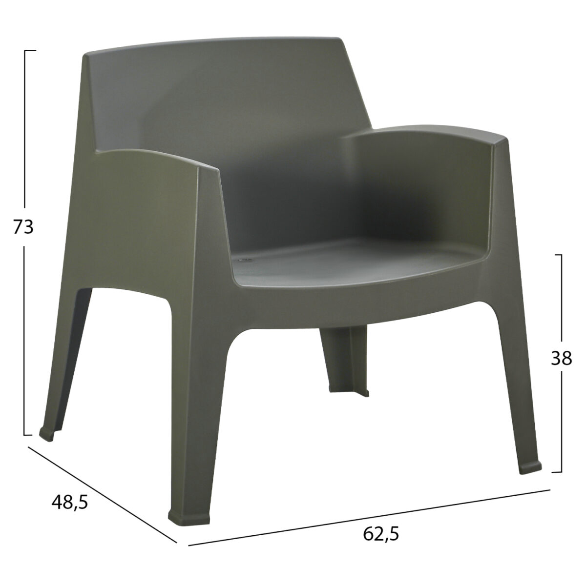 ΠΟΛΥΘΡΟΝΑ ΠΟΛΥΠΡΟΠΥΛΕΝΙΟΥ LOUNGE SLEEK LH10.6365.05 DARK OLIVE GREEN 62x68x73Υεκ. - Image 2