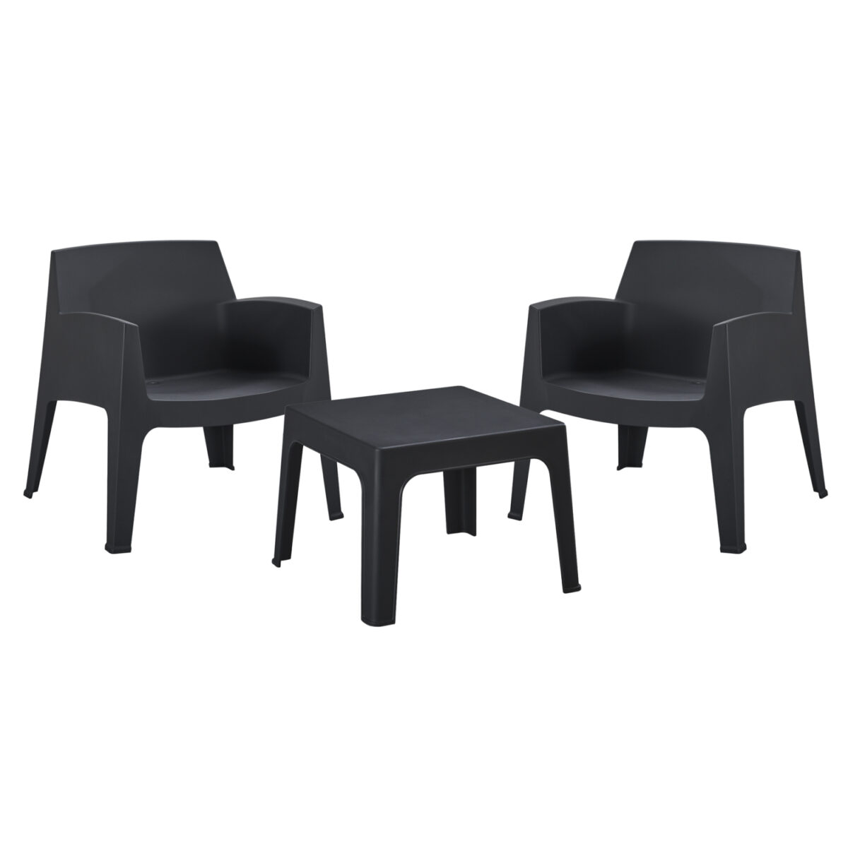 set-lounge-3tmch-fb92127402-mayro-polypr ΣΕΤ LOUNGE 3ΤΜΧ SLEEK LH10.21274.02 ΜΑΥΡΟ ΠΟΛΥΠΡΟΠΥΛΕΝΙΟ - Image 1