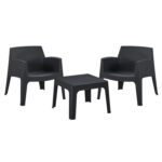 ΣΕΤ LOUNGE 3ΤΜΧ SLEEK LH10.21274.02 ΜΑΥΡΟ ΠΟΛΥΠΡΟΠΥΛΕΝΙΟ