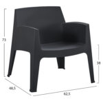 ΣΕΤ LOUNGE 3ΤΜΧ SLEEK LH10.21274.02 ΜΑΥΡΟ ΠΟΛΥΠΡΟΠΥΛΕΝΙΟ - Image 3