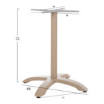 ΒΑΣΗ ΑΛΟΥΜΙΝΙΟΥ LH10.460.25 ΚΑΠΟΥΤΣΙΝΟ ΜΑΤ 66x66x72Υεκ. ΜΕ ΣΤΑΥΡΟ 48Χ48εκ. - Image 2