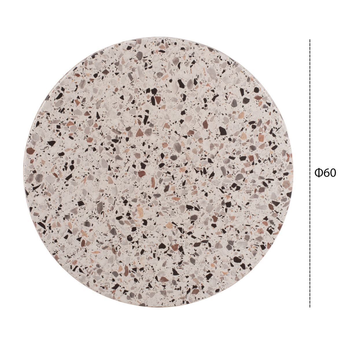 ΕΠΙΦΑΝΕΙΑ ΤΡΑΠΕΖΙΟΥ ΣΤΡΟΓΓΥΛΗ Φ60Χ2.5εκ. 5766 WERZALIT TERRAZZO LH10.5227.16 - Image 2