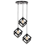 ΦΩΤΙΣΤΙΚΟ ΟΡΟΦΗΣ ΚΡΕΜΑΣΤΟ LH10.4036 3 ΚΥΒΟΙ ΜΑΥΡΟ ΜΕΤΑΛΛΟ Φ23x122Yεκ.