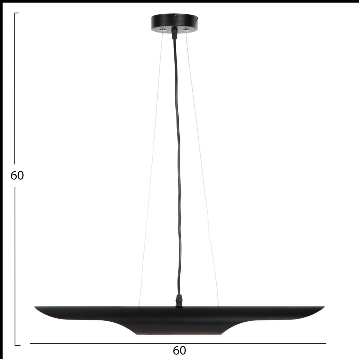 ΦΩΤΙΣΤΙΚΟ ΟΡΟΦΗΣ ΚΡΕΜΑΣΤΟ LH10.4172 ΜΑΥΡΟΣ ΜΕΤΑΛΛΙΚΟΣ ΣΩΛΗΝΑΣ-2 ΛΑΜΠΕΣ Φ6x60Υεκ. - Image 2