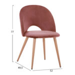 ΚΑΡΕΚΛΑ SADIE ΒΕΛΟΥΔΟ ΣΑΠΙΟ ΜΗΛΟ ΚΑΙ ΜΕΤΑΛΛΙΚΑ ΠΟΔΙΑ LH10.8544.02 52x49,5x77Υ εκ. - Image 2