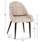 ΚΑΡΕΚΛΑ SARKY LH10.8585.02 ΥΦΑΣΜΑ ΜΠΟΥΚΛΕ ΕΚΡΟΥ ΜΕ ΜΕΤΑΛΛΙΚΑ ΠΟΔΙΑ 55x62x89Yεκ. - Image 2