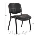 ΚΑΡΕΚΛΑ JANISHA LH10.1010.01 ΜΕ ΔΕΡΜΑΤΙΝΗ PU ΜΑΥΡΟ 53,5x59x77 εκ. - Image 2