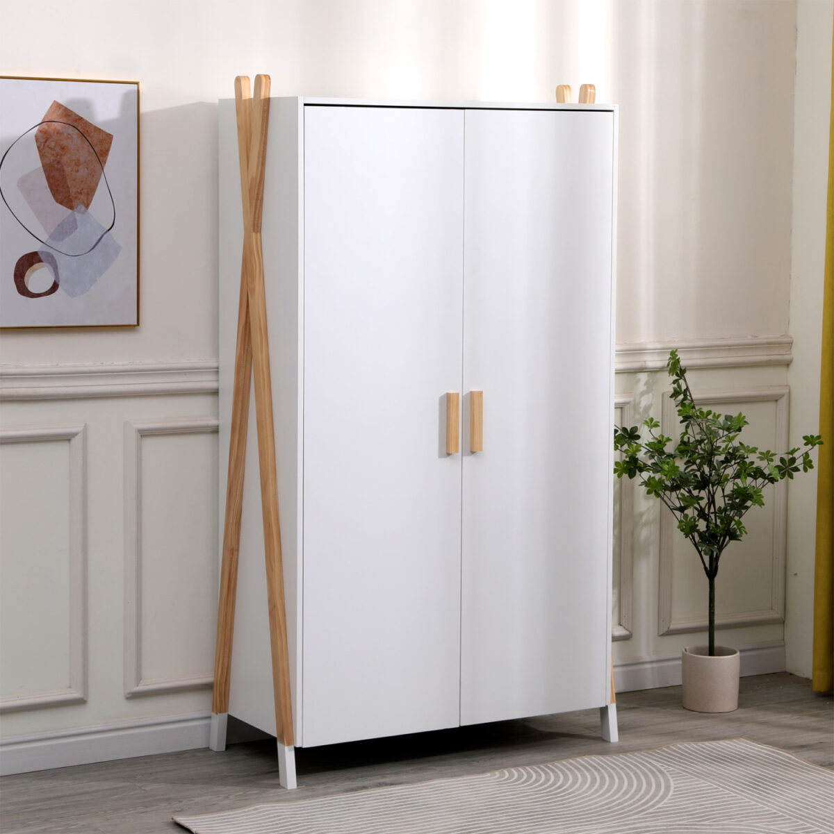 ΝΤΟΥΛΑΠΑ ΠΑΙΔΙΚH PASCHAL LH10.2494.03 ΛΕΥΚΗ ΜΕΛΑΜΙΝΗ-ΠΟΔΙΑ ΞΥΛΟ ΠΕΥΚΟΥ 96x44x170Υεκ. - Image 1