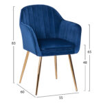 ΠΟΛΥΘΡΟΝΑΚΙ SAWYER ΒΕΛΟΥΔΟ ΜΠΛΕ ΜΕ ΧΡΥΣΑ ΠΟΔΙΑ LH10.8523.08 55Χ60Χ83Υ εκ. - Image 2