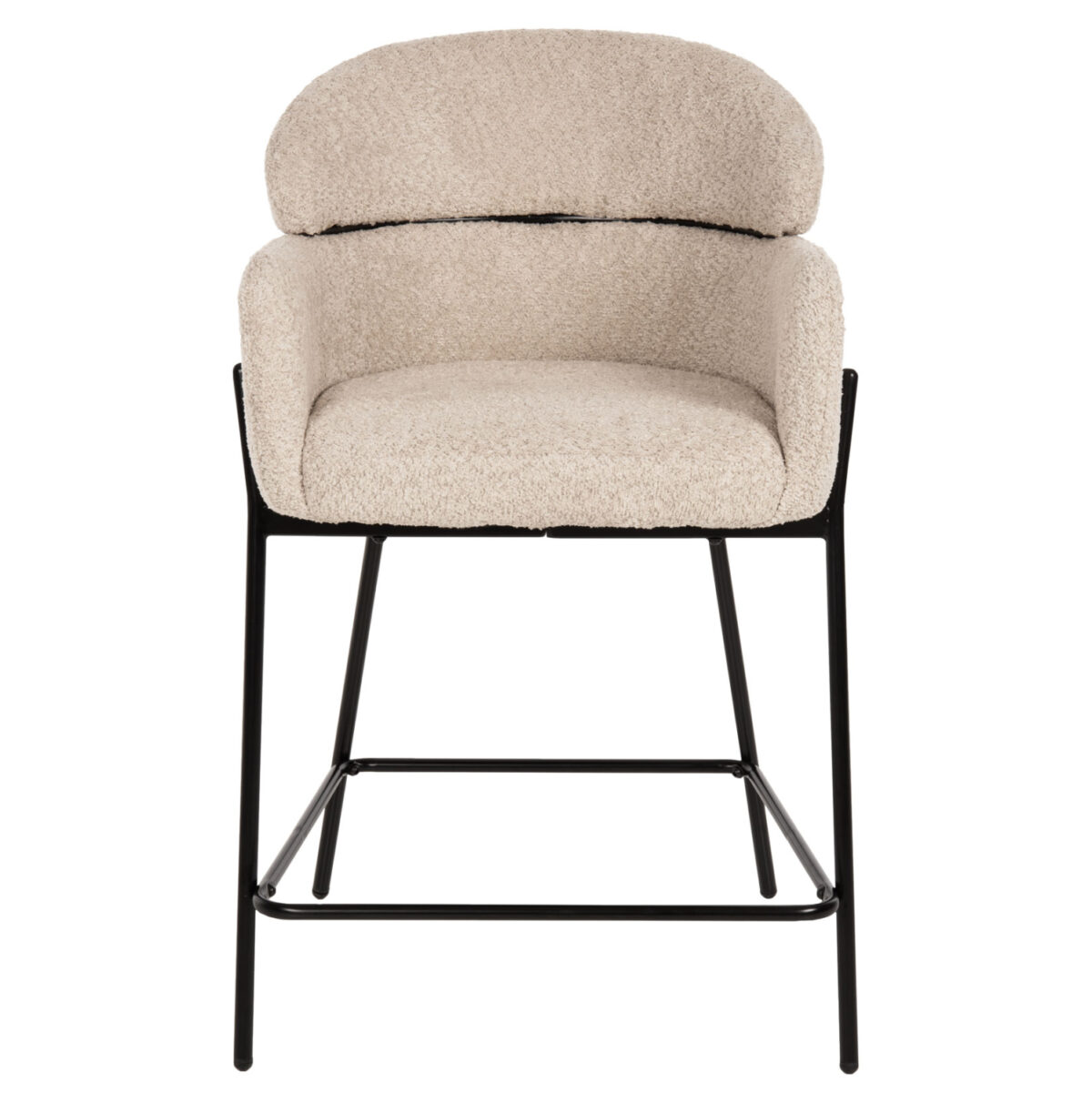 ΣΚΑΜΠΟ ΜΕΣ. ΥΨΟΥΣ WOLF LH10.8584.02 ΕΚΡΟΥ ΥΦΑΣΜΑ ΜΠΟΥΚΛΕ-ΜΑΥΡΑ ΜΕΤΑΛΛΙΚΑ ΠΟΔΙΑ 56x56x96Yεκ. - Image 3