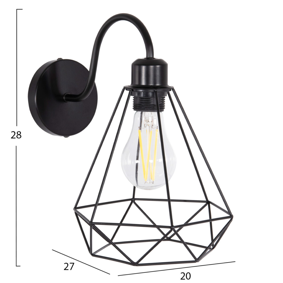 ΑΠΛΙΚΑ ΤΟΙΧΟΥ MILID LH10.4468 ΜΕΤΑΛΛΟ ΣΕ ΜΑΥΡΟ 20x27x28Υεκ. - Image 2