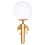 ΑΠΛΙΚΑ ΤΟΙΧΟΥ HOMY LH10.4470 ΜΕΤΑΛΛΙΚΗ ΒΑΣΗ ΧΡΥΣΗ-ΓΥΑΛΙ [Ε27] 14x21x33Υεκ. - Image 4