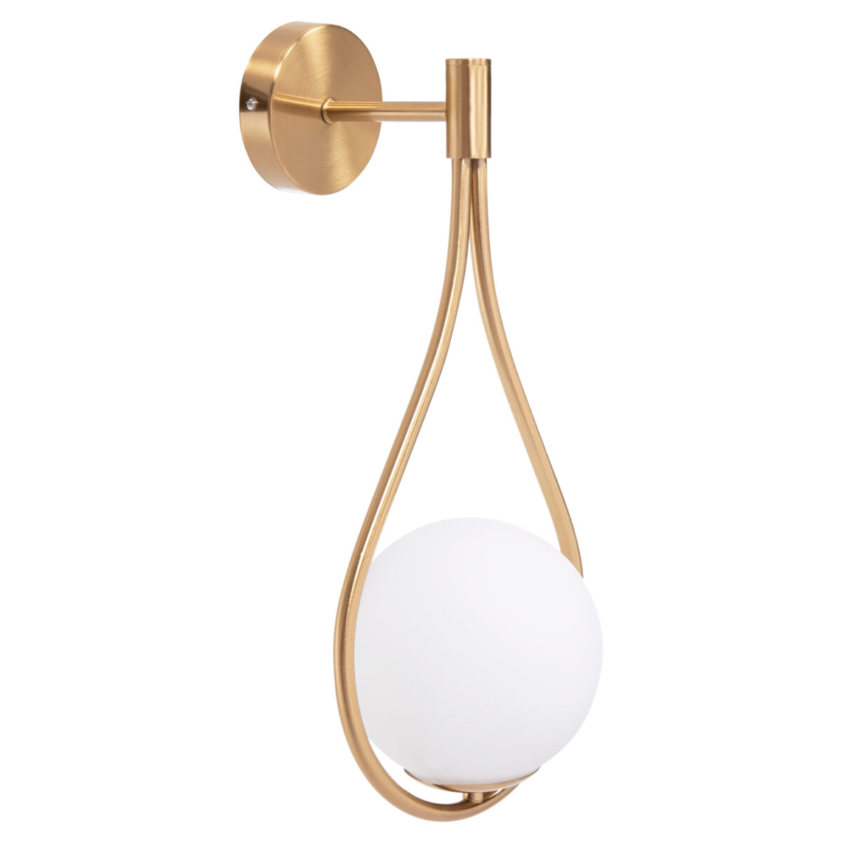 ΑΠΛΙΚΑ ΤΟΙΧΟΥ BAIS LH10.4472 ΧΡΥΣΟ ΜΕ ΓΥΑΛΙΝΟ ΓΛΟΜΠΟ [Ε27] 21x21x44Υεκ. - Image 1