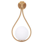 ΑΠΛΙΚΑ ΤΟΙΧΟΥ BAIS LH10.4472 ΧΡΥΣΟ ΜΕ ΓΥΑΛΙΝΟ ΓΛΟΜΠΟ [Ε27] 21x21x44Υεκ. - Image 3