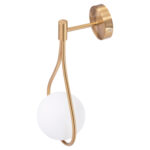 ΑΠΛΙΚΑ ΤΟΙΧΟΥ BAIS LH10.4472 ΧΡΥΣΟ ΜΕ ΓΥΑΛΙΝΟ ΓΛΟΜΠΟ [Ε27] 21x21x44Υεκ. - Image 4