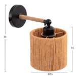 ΑΠΛΙΚΑ ΤΟΙΧΟΥ LANT LH10.4476 ΜΕΤΑΛΛΙΚΗ ΒΑΣΗ-ΣΧΟΙΝΙ- [Ε27] 15x15x35-23Υεκ. - Image 2