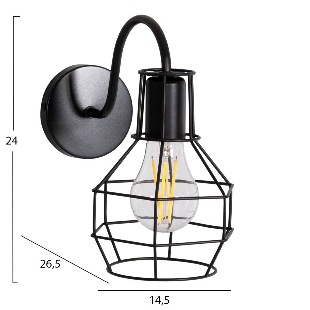 ΑΠΛΙΚΑ ΤΟΙΧΟΥ MILID2 LH10.4479 ΜΕΤΑΛΛΟ ΣΕ ΜΑΥΡΟ 14,5x26,5x24Υεκ. - Image 2