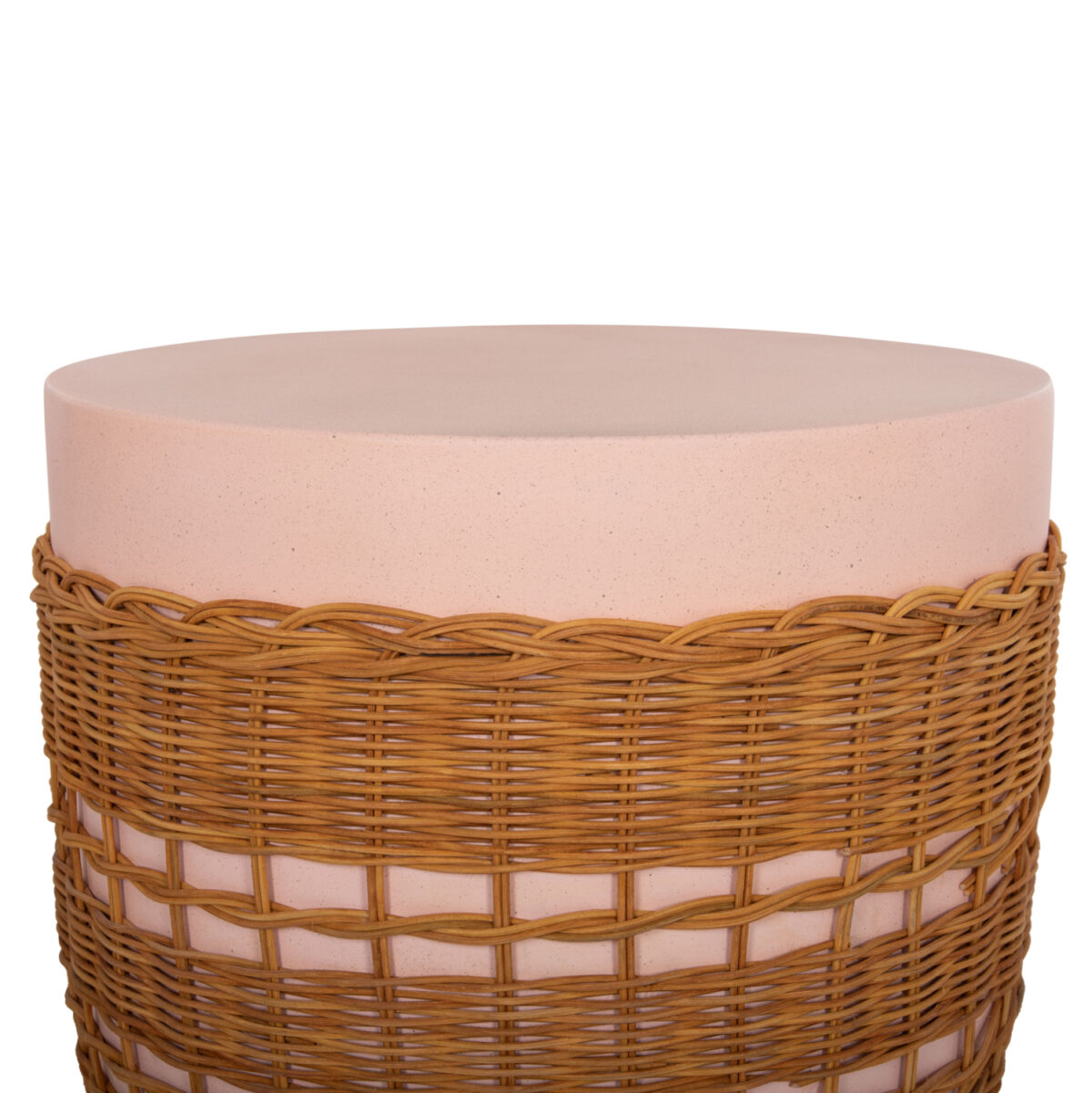 ΒΟΗΘΗΤΙΚΟ ΤΡΑΠΕΖΙ VILHENA LH10.18166 FIBER CEMENT ΡΟΖ-RATTAN ΦΥΣΙΚΟ Φ44.5x45Υεκ. - Image 4