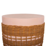 ΒΟΗΘΗΤΙΚΟ ΤΡΑΠΕΖΙ VILHENA LH10.18166 FIBER CEMENT ΡΟΖ-RATTAN ΦΥΣΙΚΟ Φ44.5x45Υεκ. - Image 4