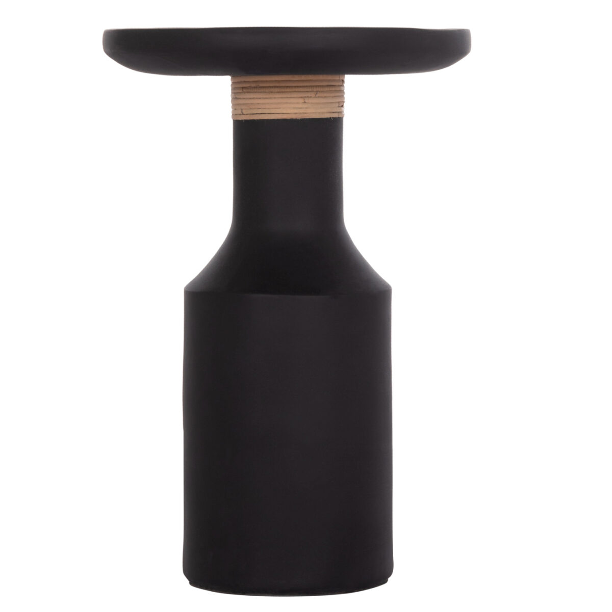 ΒΟΗΘΗΤΙΚΟ ΤΡΑΠΕΖΙ TRED(T) LH10.18169.01 FIBER CEMENT ΜΑΥΡΟ-ΦΥΣΙΚΟ RATTAN--Φ40x61Υεκ. - Image 3