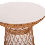 ΒΟΗΘΗΤΙΚΟ ΤΡΑΠΕΖΙ ΣΤΡΟΓΓΥΛΟ DELIA LH10.18167.02 FIBER CEMENT ΛΕΥΚΟ & RATTAN Φ40x45Υεκ - Image 4