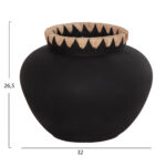 ΔΙΑΚΟΣΜΗΤΙΚΟ ΒΑΖΟ RENTON(L) LH10.4370 ΤΕΡΑΚΟΤΑ ΜΑΥΡH-ΠΛΕΞΗ ΨΑΘΑΣ ΣΤΟ ΣΤΟΜΙΟ Φ32x26,5Υεκ. - Image 2