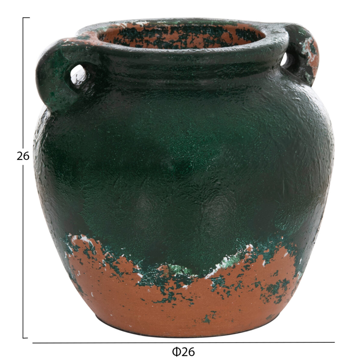 ΔΙΑΚΟΣΜΗΤΙΚΟ ΒΑΖΟ LH10.4380 ΤΕΡΑΚΟΤΑ ΣΕ ANTIQUE ΠΡΑΣΙΝΗ ΑΠΟΧΡΩΣΗ Φ26Χ26Yεκ. - Image 2