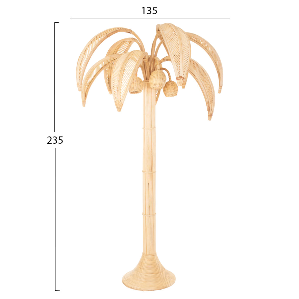 ΔΙΑΚΟΣΜΗΤΙΚΟ ΔΕΝΤΡΟ COCOON LH10.4317 τ.ΚΟΚΟΦΟΙΝΙΚΑ ΑΠΟ ΦΥΣΙΚΟ RATTAN Φ132x237Yεκ. - Image 2