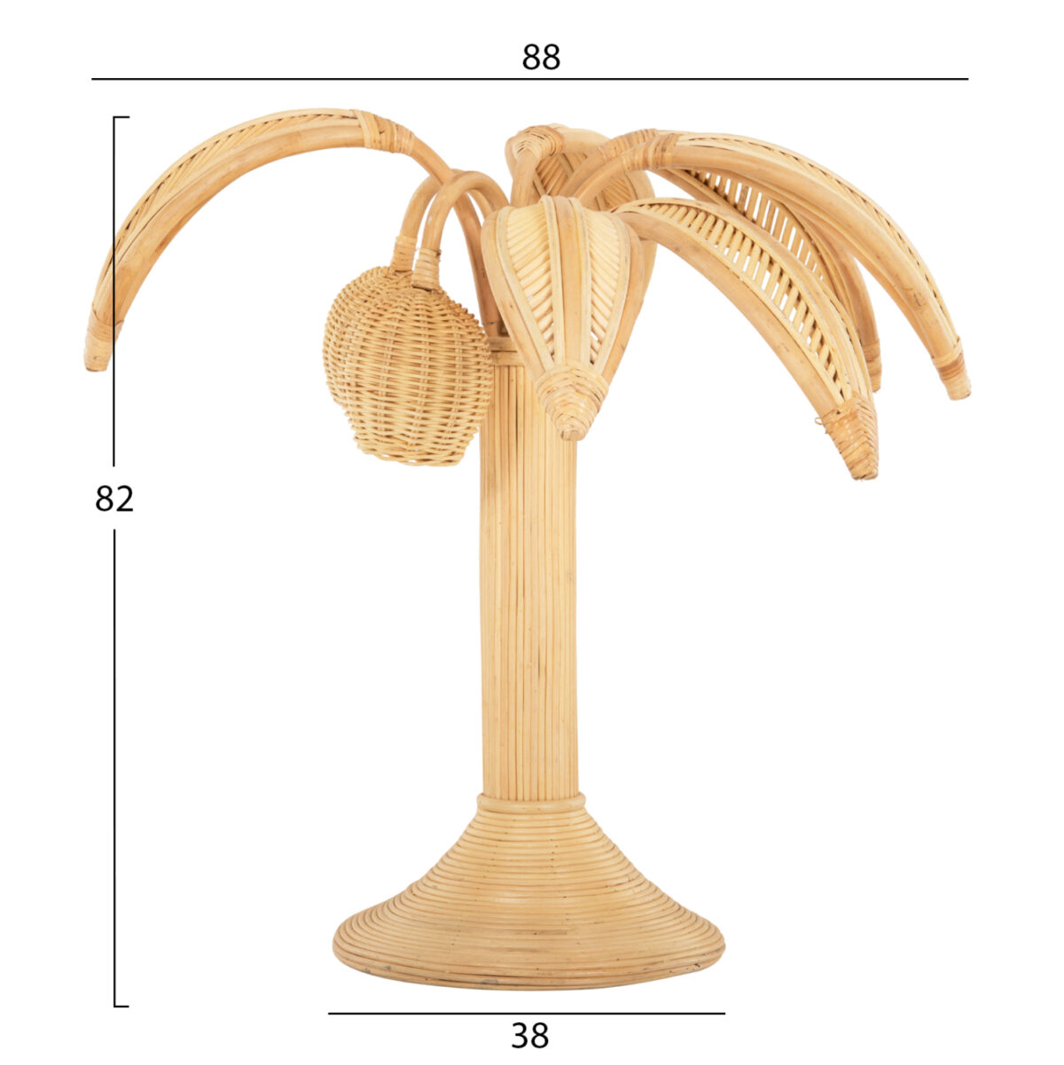 ΔΙΑΚΟΣΜΗΤΙΚΟ ΔΕΝΤΡΟ COCOON LH10.4319 τ.ΚΟΚΟΦΟΙΝΙΚΑ ΑΠΟ ΦΥΣΙΚΟ RATTAN Φ88x84Υεκ. - Image 2