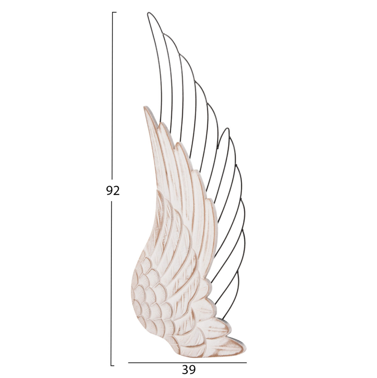 ΔΙΑΚΟΣΜΗΤΙΚΟ ΤΟΙΧΟΥ ΣΕΤ 2ΤΜΧ ΦΤΕΡΑ LH10.4223 MDF ΣΕ ΛΕΥΚΟ-ΜΑΥΡΟ ΜΕΤΑΛΛΟ 39x1,5x92Υ εκ. - Image 2