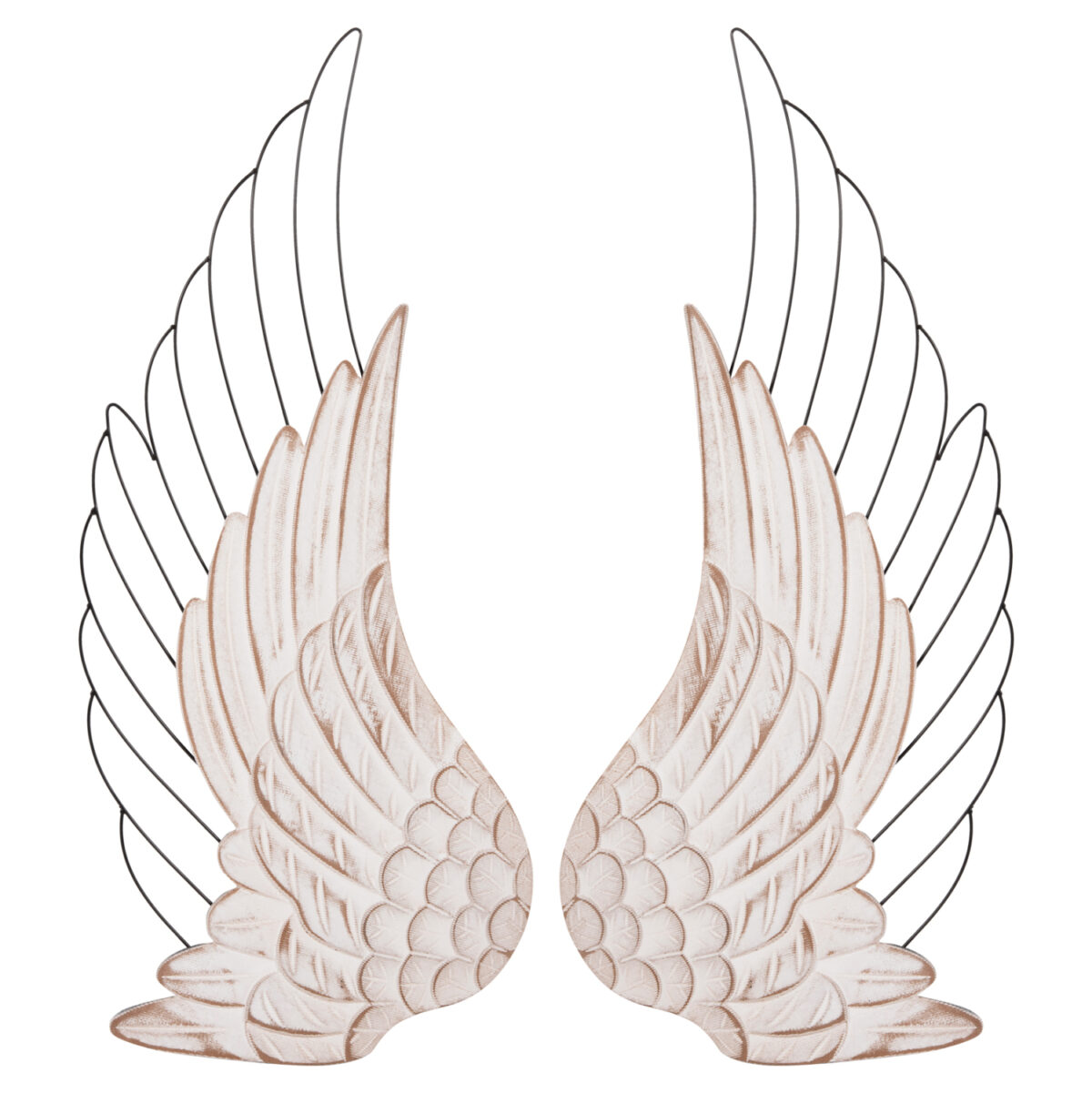 ΔΙΑΚΟΣΜΗΤΙΚΟ ΤΟΙΧΟΥ ΣΕΤ 2ΤΜΧ ΦΤΕΡΑ LH10.4223 MDF ΣΕ ΛΕΥΚΟ-ΜΑΥΡΟ ΜΕΤΑΛΛΟ 39x1,5x92Υ εκ. - Image 1