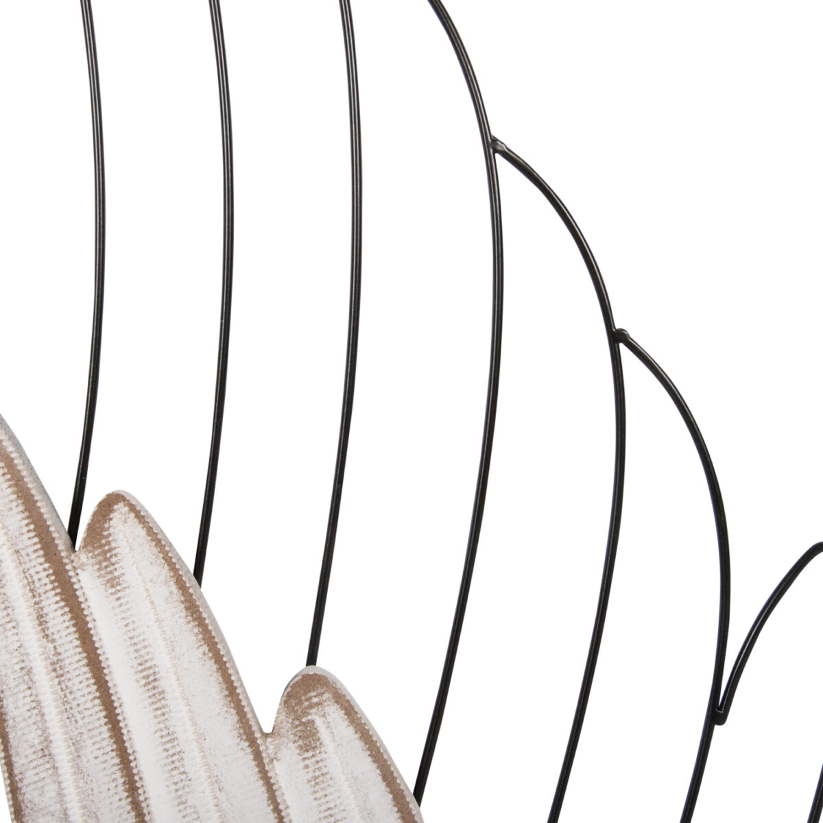 ΔΙΑΚΟΣΜΗΤΙΚΟ ΤΟΙΧΟΥ ΣΕΤ 2ΤΜΧ ΦΤΕΡΑ LH10.4223 MDF ΣΕ ΛΕΥΚΟ-ΜΑΥΡΟ ΜΕΤΑΛΛΟ 39x1,5x92Υ εκ. - Image 4