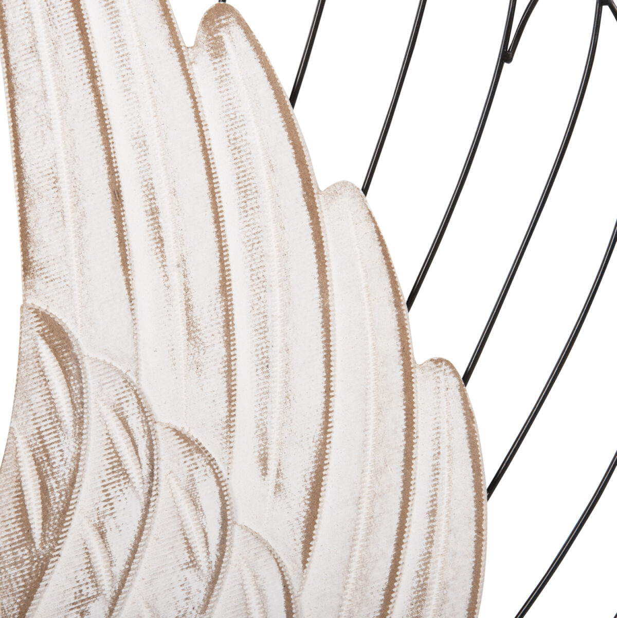 ΔΙΑΚΟΣΜΗΤΙΚΟ ΤΟΙΧΟΥ ΣΕΤ 2ΤΜΧ ΦΤΕΡΑ LH10.4223 MDF ΣΕ ΛΕΥΚΟ-ΜΑΥΡΟ ΜΕΤΑΛΛΟ 39x1,5x92Υ εκ. - Image 5