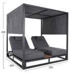 ΔΙΠΛΗ ΞΑΠΛΩΣΤΡΑ ΑΛΟΥΜΙΝΙΟΥ ΠΑΡΑΛΙΑΣ ΜΕ ΣΚΙΑΣΤΡΟ ΚΥΒΟΣ GALLANT LH10.6097.01 ΓΚΡΙ 2x2x2μ - Image 2