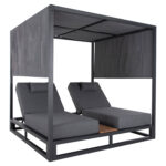 ΔΙΠΛΗ ΞΑΠΛΩΣΤΡΑ ΑΛΟΥΜΙΝΙΟΥ ΠΑΡΑΛΙΑΣ ΜΕ ΣΚΙΑΣΤΡΟ ΚΥΒΟΣ GALLANT LH10.6097.01 ΓΚΡΙ 2x2x2μ