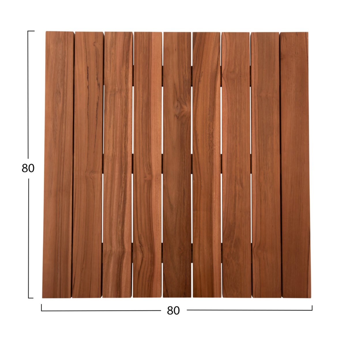 ΕΠΙΦΑΝΕΙΑ ΤΡΑΠΕΖΙΟΥ ΞΥΛΟ TEAK-ΦΥΣΙΚΟ ΤΕΤΡΑΓΩΝΗ LH10.6139 ΜΑΣΙΦ 80x80x4(πάχος)εκ. - Image 2