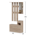 ΕΠΙΠΛΟ ΕΙΣΟΔΟΥ ΜΕ ΚΑΘΡΕΦΤΗ GORN LH10.2473.01 ΜΕΛΑΜΙΝΗ ΣΕ ΣΟΝΑΜΑ 90x24x190Υεκ - Image 5