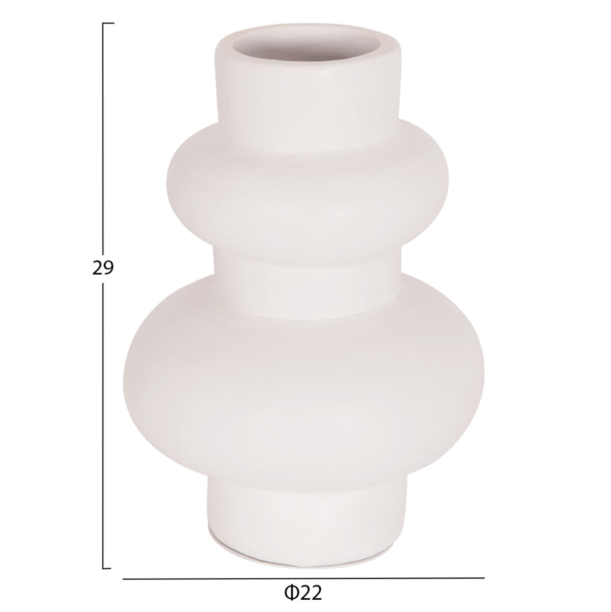 ΕΠΙΤΡΑΠΕΖΙΟ ΔΙΑΚΟΣΜΗΤΙΚΟ ΒΑΖΟ LEMA LH10.4664.02M ΤΕΡΑΚΟΤΑ ΣΕ ΛΕΥΚΟ--Φ22x29Υεκ. - Image 2