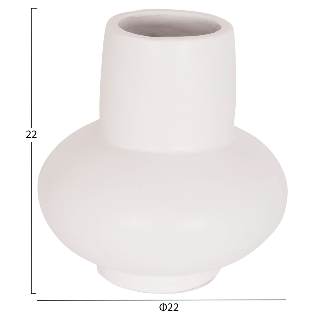 ΕΠΙΤΡΑΠΕΖΙΟ ΔΙΑΚΟΣΜΗΤΙΚΟ ΒΑΖΟ LEMA LH10.4664.02S ΤΕΡΑΚΟΤΑ ΣΕ ΛΕΥΚΟ--Φ22x22Υεκ. - Image 2