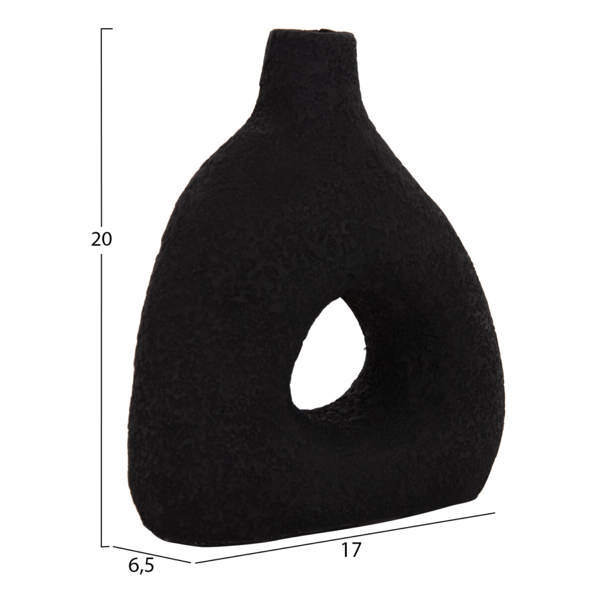 ΕΠΙΤΡΑΠΕΖΙΟ ΔΙΑΚΟΣΜΗΤΙΚΟ ΒΑΖΟ DECANT LH10.4667.01Μ ΤΕΡΑΚΟΤΑ ΣΕ ΜΑΥΡΟ--17x6.5x20Υεκ. - Image 2