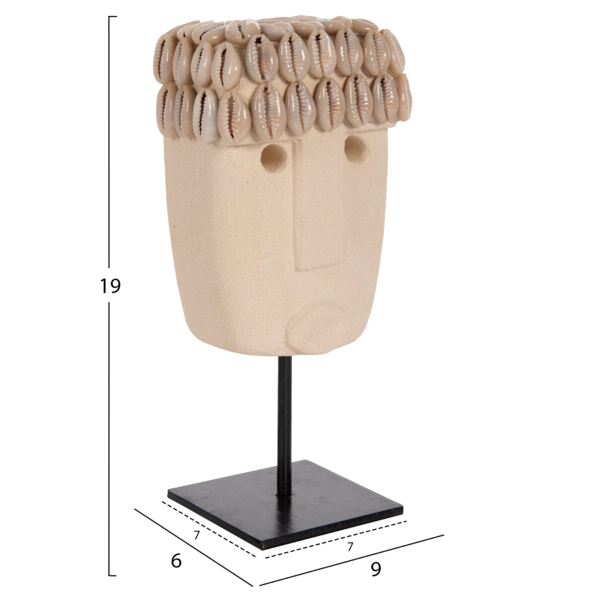 ΕΠΙΤΡΑΠΕΖΙΟ ΔΙΑΚΟΣΜΗΤΙΚΟ ΠΡΟΣΩΠΟ LH10.4313 PARAS STONE ΣΕ ΜΕΤΑΛΛΙΚΟ ΜΑΥΡΟ STAND 9x6x19Yεκ. - Image 2