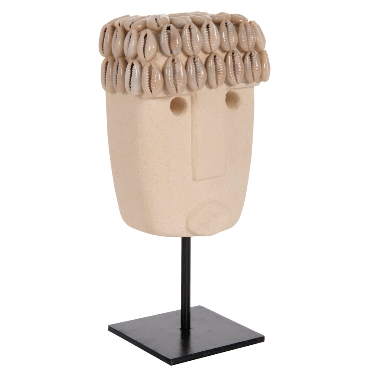 ΕΠΙΤΡΑΠΕΖΙΟ ΔΙΑΚΟΣΜΗΤΙΚΟ ΠΡΟΣΩΠΟ LH10.4313 PARAS STONE ΣΕ ΜΕΤΑΛΛΙΚΟ ΜΑΥΡΟ STAND 9x6x19Yεκ. - Image 1